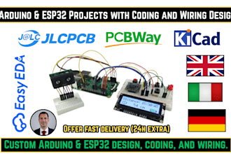 design arduino and esp32 projects with coding and wiring