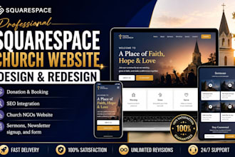 build squarespace church website, design ministry website redesign squarespace
