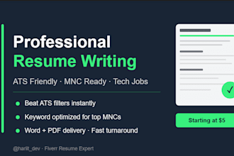 write an ats friendly resume for mnc and tech job applications