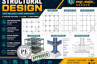 structural engineer, architectural drawing, stamp in USA