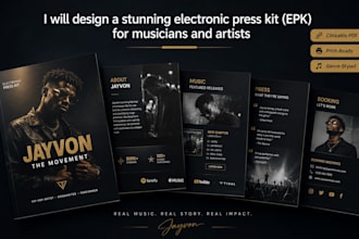 design a stunning electronic press kit epk for musicians and artist
