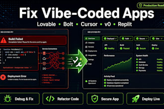 fix, finish and deploy your lovable, bolt, cursor, v0 or replit app