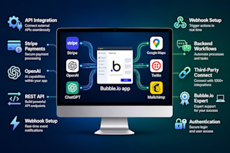 integrate database, xano supabase, and setup api connector in bubble website