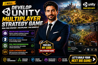 develop unity multiplayer, strategy, mobile and 2d 3d games