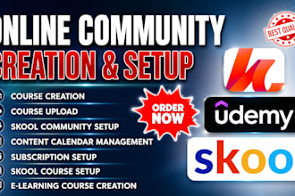 setup skool online community, skool online course, skool community events