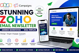 design stunning zoho email newsletter, audience segmentation zoho email template