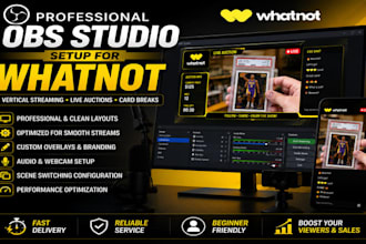 setup obs studio for whatnot vertical streams, auctions, and card breaks