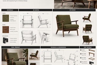 provide professional product design, 3d modeling, for wood chair, resting chairs