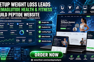 setup weight loss leads semaglutide health and fitness and build peptide website