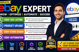 do ebay seo listing ebay product upload ebay store design ebay automation expert