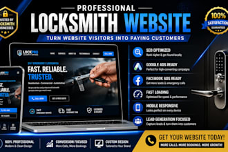 design locksmith website home security garage door website for leads generation