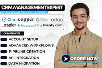 technically setup clio copper crm close odoo houscallpro twenty crm bigin zapier