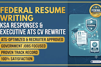 rewrite federal resume, ksa responses and ats CV
