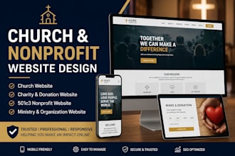 design church website charity donation website 501c3 nonprofit ministry website