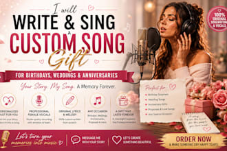 write and sing a custom song gift for birthdays, weddings and anniversaries