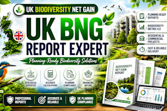write UK biodiversity net gain plan and metric calculation report