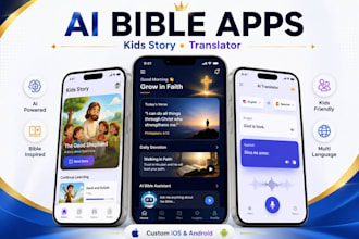 build ai bible story app, ai bible app, kids story app, translator app, kids app
