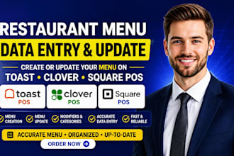 update or create your restaurant menu on toast, clover, and square pos
