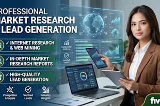 do internet research, market research and lead generation