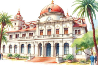 render architecture and interior concept in watercolor