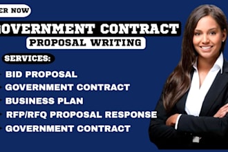 write government contract proposals, rfp, rfq responses and grants