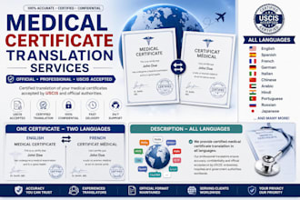 provide certified medical certificates translation documents