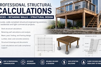 residential structural engineering calculation deck and retaining wall analysis