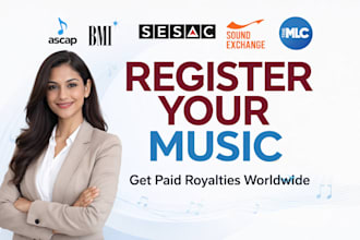 set up distrokid, tunecore, bmi, pros gema, ascap and soundexchange