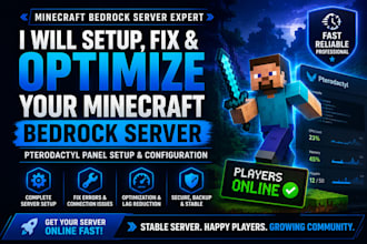 fix and setup your minecraft bedrock server with pterodactyl