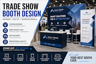 design backdrop banner, trade show booth graphics,roll up banner for all event