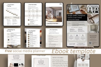 design a canva ebook template, digital workbook, freebie, planner,  infographic