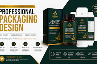 design packaging design, label design, dieline design and box design