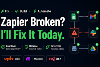 fix or build a zapier make and n8n automation