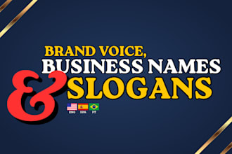 create a powerful brand voice, catchy business names, and slogans