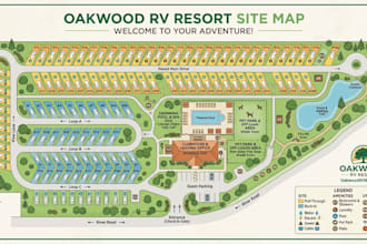 design site map rv park, campground map, festival, and vector maps