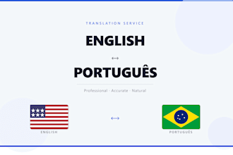 english to brazilian portuguese translatio, native fluency