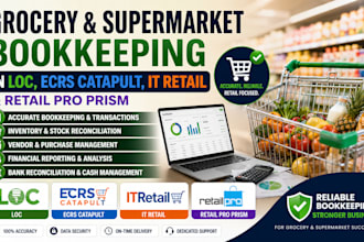 do grocery bookkeeping in loc, ecrs catapult, IT retail and retail pro prism