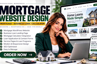 design mortgage wordpress website business loan landing page mortgage calculator