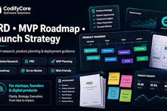 create your prd, mvp roadmap and launch strategy