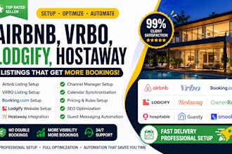 setup and optimize airbnb vrbo bookingcom and lodgify vacation rental listings
