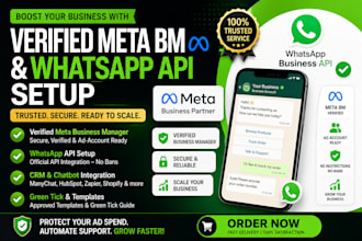 provide verified meta bm, CRM chatbot, seamless whatsapp API setup