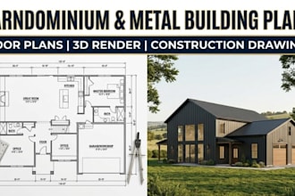design residential barndominium and metal building floor plans