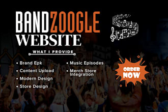 bandzoogle store, design bandzoogle website, bandzoogle music website printful