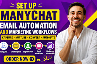 set up manychat email automation and marketing workflows