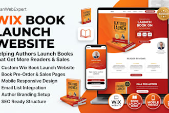 design wix book launch website for wix authors wix writers publishers