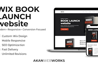 design wix book launch website for wix authors wix writers publishers