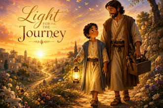 create children christain bible themed illustration, comic book and kdp coverart