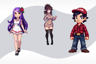 pixel game character animation, pixel sprite animation for video games