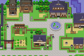 create pokemon tileset, tilemap, overworld assets for fan games