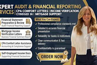 audit financial statement CPA comfort letter mortgage income verification letter